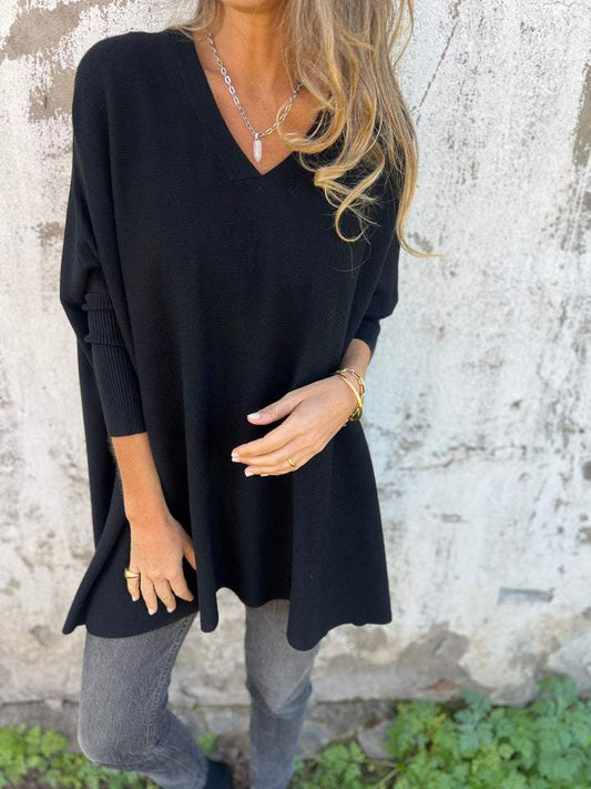 Mopura | Sweter Oversize z Dekoltem V
