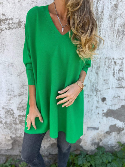 Mopura | Sweter Oversize z Dekoltem V